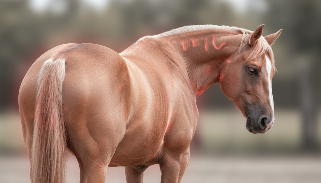 Relaxe Pferd mit Infrarotlicht